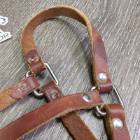 Soft Narrow Leather Halter, slip nose *xc, clean, mnr rubs
