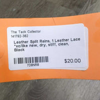 Leather Split Reins, 1 Leather Lace *xc/like new, dry, stiff, clean
