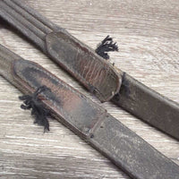 Cotton Web Reins *fair, undone stitching, missing tabs, frays, faded, stiff mnr dirt, tears
