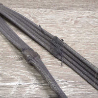 Cotton Web Reins *fair, undone stitching, missing tabs, frays, faded, stiff mnr dirt, tears
