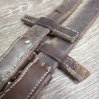 Wide Soft Cotton Web Reins, stoppers *gc/fair, older, clean, undone stitching, faded, scrapes, chews, threads, stains
