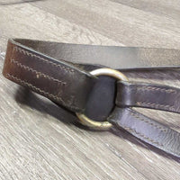 Flat Wide Thick Adjustable Breastplate, 3x Hvy Snaps *gc, older, dry, creases, stiff, bent, xholes, mnr dirt, scrapes
