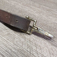 Flat Wide Thick Adjustable Breastplate, 3x Hvy Snaps *gc, older, dry, creases, stiff, bent, xholes, mnr dirt, scrapes

