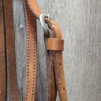 Thick Headstall *vgc/gc, clean, stiff, scrapes, stains & dry

