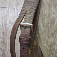 Flat Leather Bridle *gc, clean, older, creases, mismatched browband, pulled stitch, xholes
