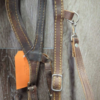 One Ear Headstall, Thin Light Split Reins, D ring Bit *gc/fair, dry, rubs, cracks, twists, peeled, dirt
