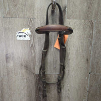 Soft Thick Bridle, Braided Brow *gc, NO Noseband, dirty, stains
