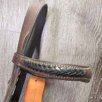 Soft Thick Bridle, Braided Brow *gc, NO Noseband, dirty, stains
