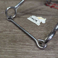 Thick Braided Leather Mechanical Hackamore, 9.5" Shank *vgc, clean & mnr dirt, rubs, scratches, & stains
