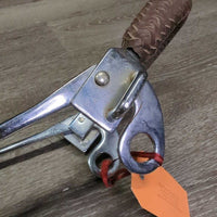 Thick Braided Leather Mechanical Hackamore, 9.5" Shank *vgc, clean & mnr dirt, rubs, scratches, & stains
