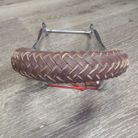 Thick Braided Leather Mechanical Hackamore, 9.5" Shank *vgc, clean & mnr dirt, rubs, scratches, & stains
