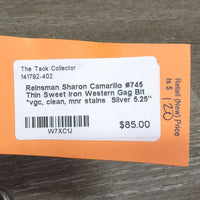 #745 Thin Sweet Iron Western Gag Bit *vgc, clean, mnr stains
