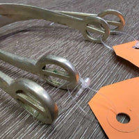 Real Nickle Vintage Fine Rowel Spurs *vgc, clean, rubs, stains, scuffs, older
