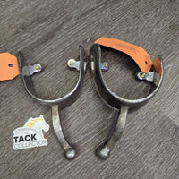 Wide Flat Hammer? Finish Ball End Equitation Western Spurs *vgc, clean, rubs, scrapes, dings

