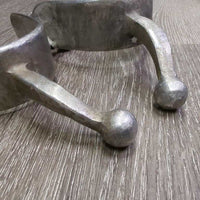 Wide Flat Hammer? Finish Ball End Equitation Western Spurs *vgc, clean, rubs, scrapes, dings
