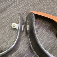 Wide Flat Hammer? Finish Ball End Equitation Western Spurs *vgc, clean, rubs, scrapes, dings

