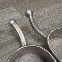 Wide Flat Hammer? Finish Ball End Equitation Western Spurs *vgc, clean, rubs, scrapes, dings
