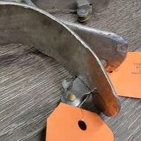 Wide Flat Hammer? Finish Ball End Equitation Western Spurs *vgc, clean, rubs, scrapes, dings
