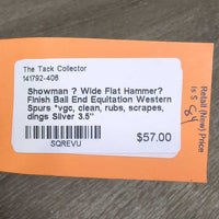 Wide Flat Hammer? Finish Ball End Equitation Western Spurs *vgc, clean, rubs, scrapes, dings
