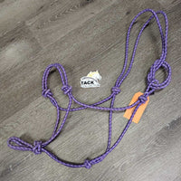Narrow Stiff Nylon Rope Halter *vgc/gc, mnr frays, rubs & dirt/stains, vet wrapped end
