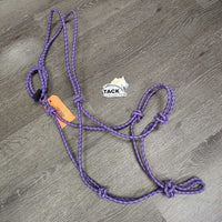 Narrow Stiff Nylon Rope Halter *vgc/gc, mnr frays, rubs & dirt/stains, vet wrapped end
