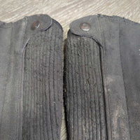 Synthetic Half Chaps *gc/fair, v.frayed, rubbed, mnr dirt & stains, v.stretched elastic
