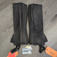 Synthetic Half Chaps *gc/fair, v.frayed, rubbed, mnr dirt & stains, v.stretched elastic

