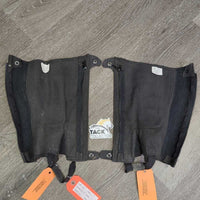 Synthetic Half Chaps *gc/fair, v.frayed, rubbed, mnr dirt & stains, v.stretched elastic
