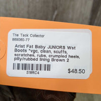 JUNIORS Wst Boots *vgc, clean, scuffs, scratches, rubs, crumpled heels, pilly/rubbed lining
