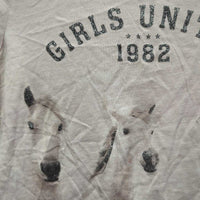 PageOne Young JUNIORS SS T Shirt "Girls United" *gc, faded, pits
