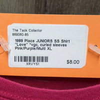 1989 Place JUNIORS SS Shirt "Love" *vgc, curled sleeves
