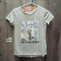Here/There JUNIORS SS Shirt "Unicorn Vibes" *gc, stains, pits, rubs
