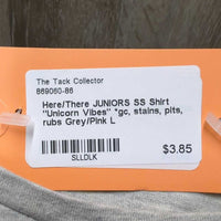 Here/There JUNIORS SS Shirt "Unicorn Vibes" *gc, stains, pits, rubs
