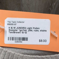 JUNIORS Light Pullon Sweater *gc/fair, pills, rubs, stains
