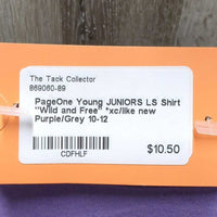 PageOne Young JUNIORS LS Shirt "Wild and Free" *xc/like new
