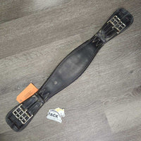 Padded Leather Short Girth, 2x els *gc, older, clean, rubs, faded, film, v.stiff elastic, stretched keepers
