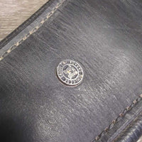 Padded Leather Short Girth, 2x els *gc, older, clean, rubs, faded, film, v.stiff elastic, stretched keepers
