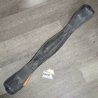 Padded Leather Short Girth, 2x els *gc, older, clean, rubs, faded, film, v.stiff elastic, stretched keepers
