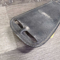 Padded Leather Short Girth, 2x els *gc, older, clean, rubs, faded, film, v.stiff elastic, stretched keepers
