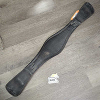Shaped Padded Short Girth, 2x els *gc, older, stains, film, dirt, creases, dents, dry, stiff

