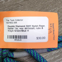 Stiff Nylon Rope Halter *xc, mnr dirt/stain, rubs & frays
