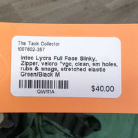 Lycra Full Face Slinky, Zipper, velcro *vgc, clean, sm holes, rubs & snags, stretched elastic
