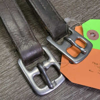 Thick Stirrup Leathers *fair, UINSTITCHED, uneven, older, rubs, scrapes, xholes, dirty, stretched
