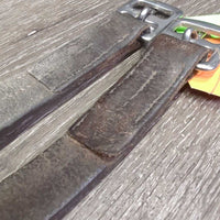 Thick Stirrup Leathers *fair, UINSTITCHED, uneven, older, rubs, scrapes, xholes, dirty, stretched
