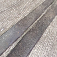 Thick Stirrup Leathers *fair, UINSTITCHED, uneven, older, rubs, scrapes, xholes, dirty, stretched
