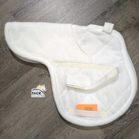 Fleece Fitted Hunter Saddle Pad, Rear Riser Pocket, cut back wither *like new, older, mnr stains
