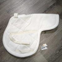 Fleece Fitted Hunter Saddle Pad, Rear Riser Pocket, cut back wither *like new, older, mnr stains
