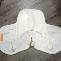 Fleece Fitted Hunter Saddle Pad, Rear Riser Pocket, cut back wither *like new, older, mnr stains
