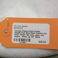 Fleece Fitted Hunter Saddle Pad, Rear Riser Pocket, cut back wither *like new, older, mnr stains
