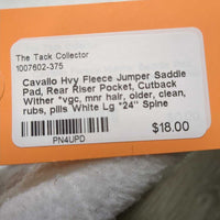 Hvy Fleece Jumper Saddle Pad, Rear Riser Pocket, Cutback Wither *vgc, mnr hair, older, clean, rubs, pills

